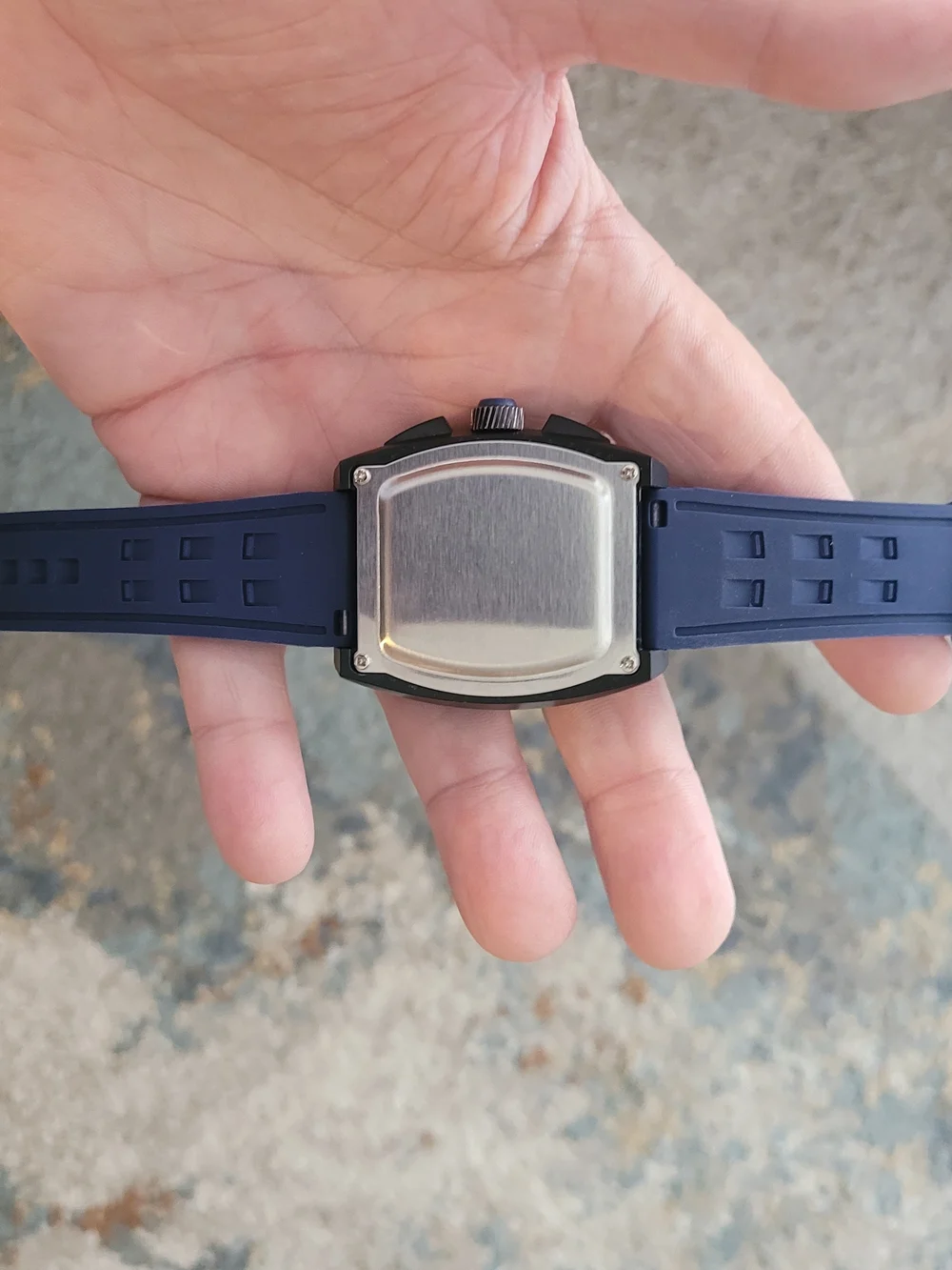 Black and Blue Skeleton Sport Watch - Unbranded